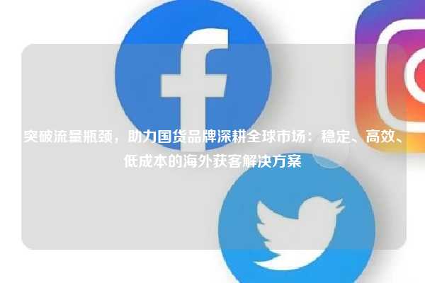 突破流量瓶颈，助力国货品牌深耕全球市场：稳定、高效、低成本的海外获客解决方案