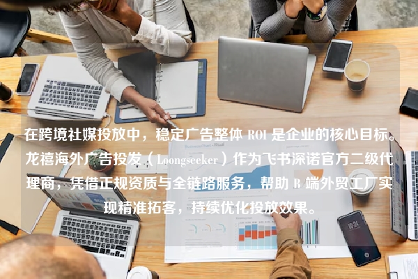 在跨境社媒投放中,稳定广告整体 ROI 是企业的核心目标。龙禧海外广告投发(Loongseeker)作为飞书深诺官方二级代理商,凭借正规资质与全链路服务,帮助 B 端外贸工厂实现精准拓客,持续优化投放效果。